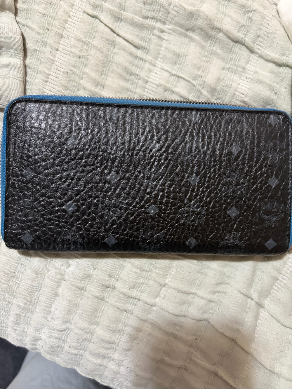 Pretty MCM blue zipper wallet!!!